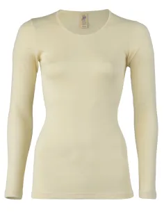 T-Shirt Manches Longues Blanc Cassé Femme Laine Mérinos Engel Natur