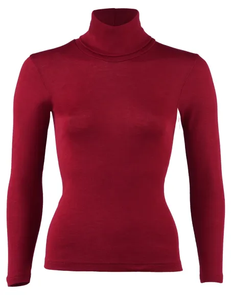 T-Shirt Col Montant Femme Soie Laine Engel Natur