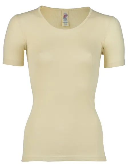 T-Shirt Femme Laine Mérinos Blanc Cassé Engel Natur