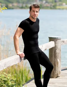 T-Shirt Manches Courtes Homme Soie Laine Engel Natur