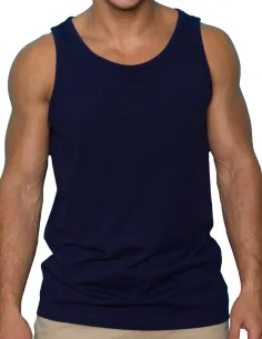Kokon Zwo Maillot de Corps en Soie Homme Bleu Foncé