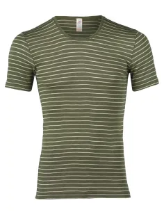 T-Shirt Rayé Manches Courtes Homme Soie Laine Engel Natur