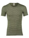 T-Shirt Rayé Manches Courtes Homme Soie Laine Engel Natur