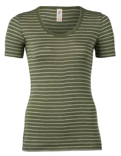 T-Shirt Rayé Manches Courtes Femme Soie Laine Engel Natur 2
