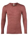 T-Shirt Rayé Manches Longues Homme Soie Laine Engel Natur