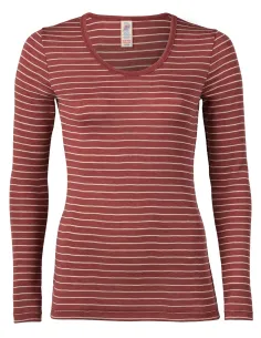 T-Shirt Rayé Manches Longues Femme Soie Laine Engel Natur 2