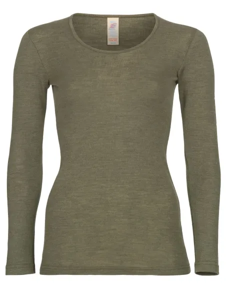 T-Shirt Manches Longues Femme Soie Laine Engel Natur