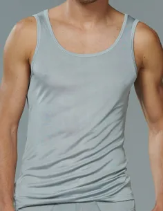 Kokon Zwo Maillot de Corps en Soie Homme Gris