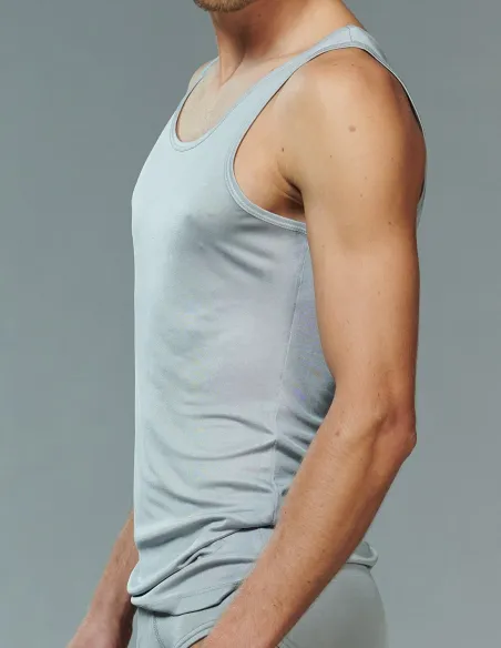 Kokon Zwo Maillot de Corps en Soie Homme Gris