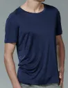 T-Shirt en Soie Homme Bleu Foncé Kokon Zwo