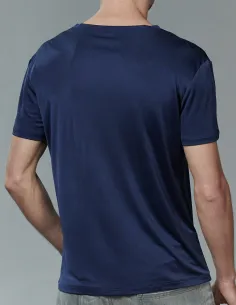 T-Shirt en Soie Homme Bleu Foncé Kokon Zwo 2