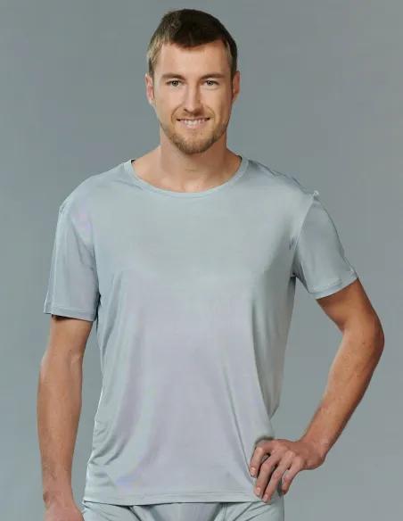 T-Shirt en Soie Homme Gris Kokon Zwo