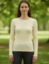 T-Shirt Manches Longues Blanc Cassé Femme Laine Mérinos Engel Natur