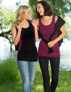 Débardeur Long Femme Soie Laine Engel Natur