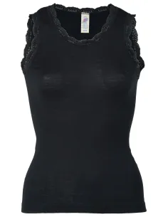 Haut avec Dentelle Femme Soie Laine Engel Natur 2