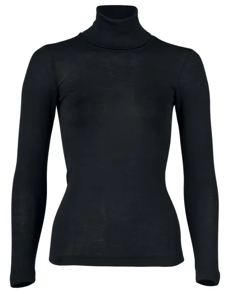 T-Shirt Col Montant Femme Soie Laine Engel Natur