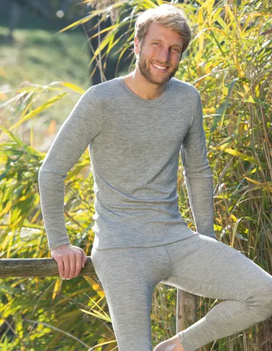T-Shirt Manches Longues Homme Soie Laine Engel Natur
