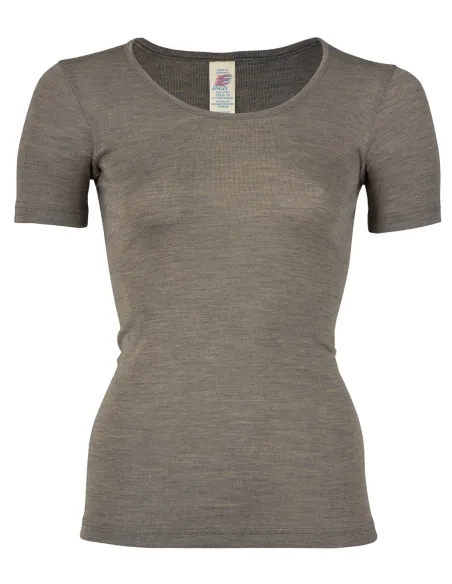 T-Shirt Manches Courtes Femme Soie Laine Engel Natur