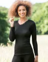 T-Shirt Manches Longues avec Dentelle Femme Soie Laine Engel Natur