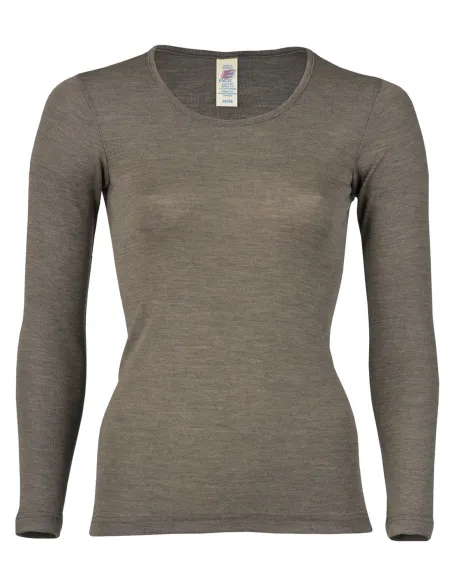 T-Shirt Manches Longues Femme Soie Laine Engel Natur