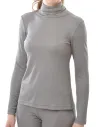 T-Shirt en Soie Côtelé Femme Col Montant Alkena