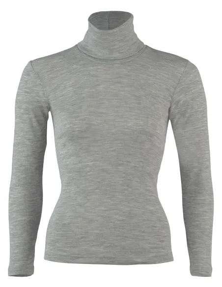 T-Shirt Col Montant Femme Soie Laine Engel Natur